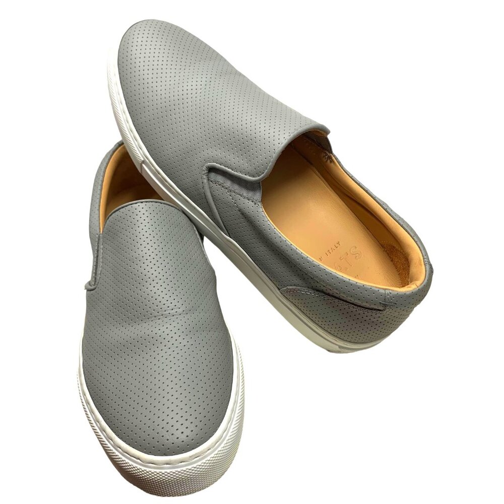 Greats Brooklyn Wooster Perforated‎ Italian Leather Slip On Sneakers